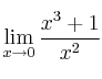 \lim\limits_{x \rightarrow 0} \frac{x^3+1}{x^2}