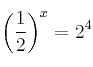 \left( \frac{1}{2} \right)^x = 2^4