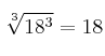 \sqrt[3]{18^3} = 18