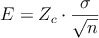 E=Z_c \cdot \frac{\sigma}{\sqrt{n}}